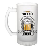 Chope de bière - Michael a besoin d'une bière - Verre à bière humour idée cadeau fête des mères anniversaire