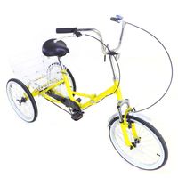 20 " Tricycle Tricycle pliable adulte vélo à trois roues  de à une vitesse avec panier + siège