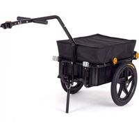 Remorque de Vélo SAMAX - Chariot de Transport Haute Traction 60 kg 70L Noir