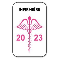 Autocollant Sticker - Vignette Caducée 2023 pour Pare Brise en Vitrophanie - V8 Infirmière 