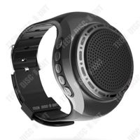 TD® Montre portable audio noire intelligente Selfie haut-parleur Bluetooth prise d'appel mains libres carte TF interface USB