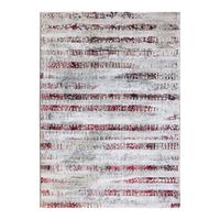 MEDIANE STRIES - Tapis graphique stries gris rouge 160 x 230 cm Rouge