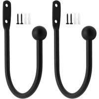 Crochets Pour Rideaux Fleur De Lys – Noir, 80mm, Lot De 4 Paires Avec Vis, Style Antique
