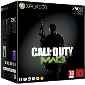CONSOLE XBOX 360 Console salon - Microsoft - Xbox 360 - 250 Go - Noir - COD Modern Warfare 3
