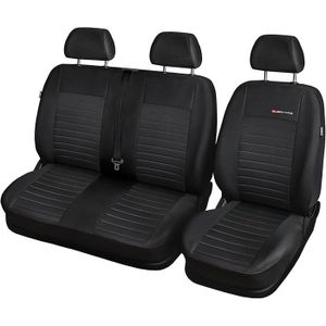 Housses De Sièges Universelles Pour Peugeot Partner I, II, III (1996-...) - Modèle BE-1 - Gris Velour/polyester