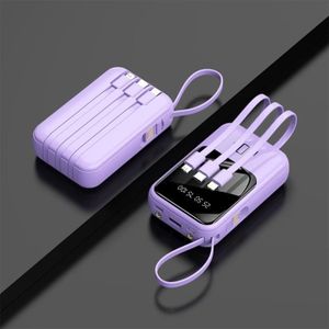 BATTERIE EXTERNE Violet 20000mah-Power Bank avec câble intégré, bat