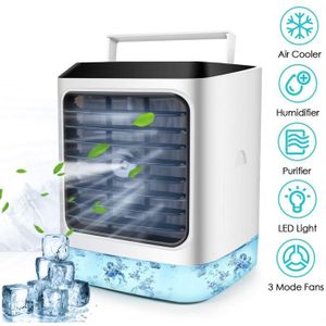 Mini Refroidisseur Dair /Évaporateur et Humidificateur avec 7 Couleurs LED Mobile Climatisation 3 Vitesses Climatiseur Portable