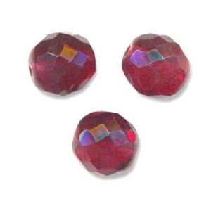 lot 50 PERLES anciennes en cristal bohème à facettes rouge rubis  7.5 mm 
