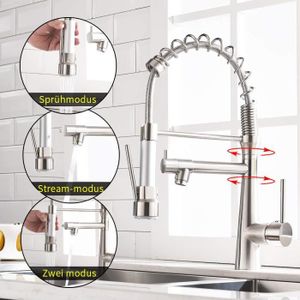 Yihui Robinet Douchette Mitigeur Laiton Chrome Cartouche En Ceramique Pivotant Cuisine Achat Vente Robinetterie De Cuisine Tempsa Pull Out Robinet Cdiscount