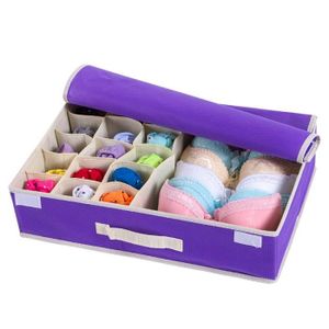 2 En 1 Sous Vetements Pliable Boite Rangement Sous Vetements Soutien Gorge Placard Organisateur Chaussettes Cravates