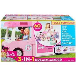 MAISON POUPÉE Pack Accessoires Tv - Video - Son - Barbie - Camping car Barbie (60 pièces)