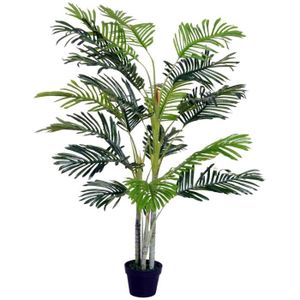 FLEUR ARTIFICIELLE Outsunny Palmier artificiel hauteur 150 cm arbre artificiel décoration plastique fil de fer pot inclus vert