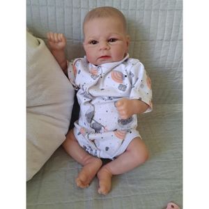 POUPÉE Pinky Reborn Poupées Bébés Réalistes Garçon 17 pouces 47 cm Bébés Adorables Corps en Tissu Yeux Marron Cadeau d'Anniversaire