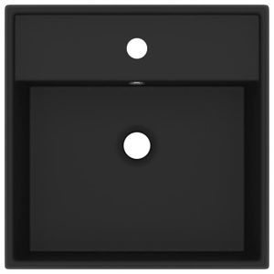 LAVABO - VASQUE DBA Lavabo carré de luxe à trop-plein Noir mat 41x41 cm Céramique