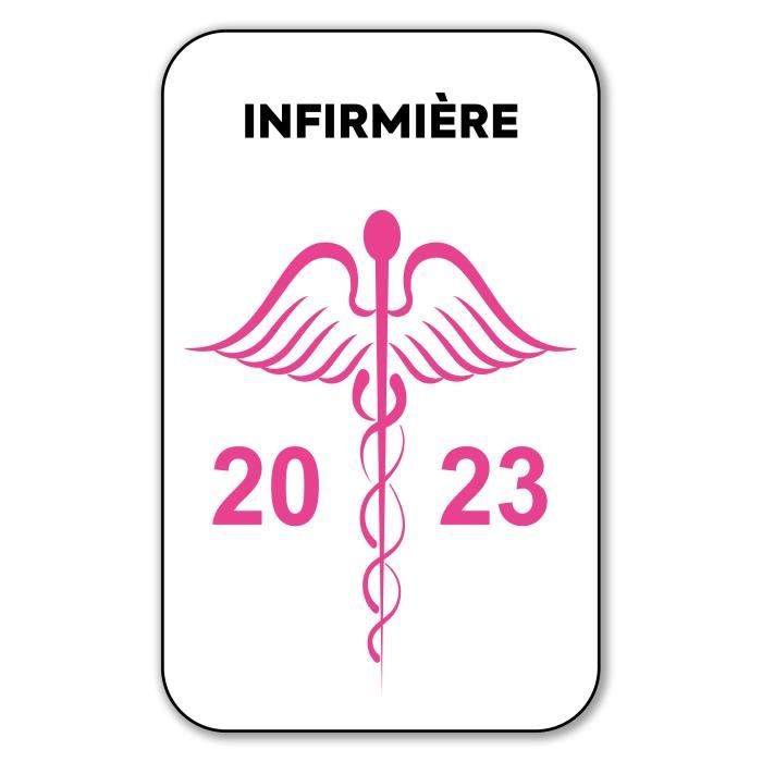  SC ® - Sticker/Autocollant - Caducée Infirmière - Date