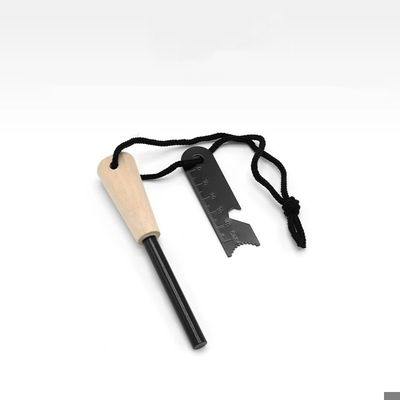 Kit 2 Pierres à Feu De Survie Haute Qualité – Grattoir Multi-outils, Manche En Bois, étincelles Puissantes – Camping, Randonnée