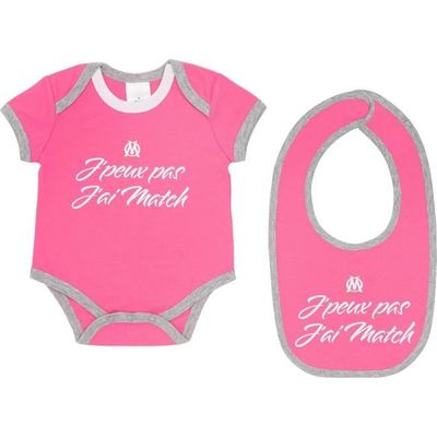Ensemble body bavoir OM OLYMPIQUE DE MARSEILLE Bebe fille Rose Cdiscount Pret a Porter