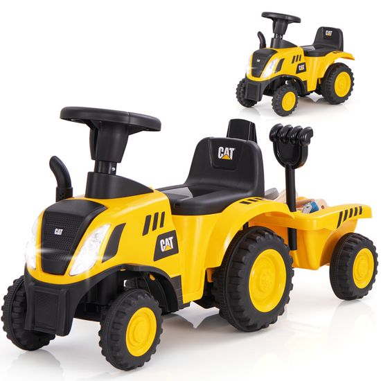 Sun Baby Voiture à Pousser New Holland – Licence Officielle, Pelle & Râteau Inclus, Klaxon, Moteur Sonore, Phares Lumineux – Dès 12 Mois, Charge 25kg