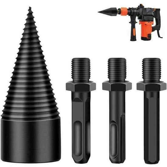 Fendeuse à Bois Perceuse Foret À Vis Bois De Chauffage Foret Splitter Bits Cone Forets De Fendeuse Bois En Acier Perceuse Pour Fendeuse De Buches Bois De Chauffage A Tige Hexagonale Cone 1 Piece
