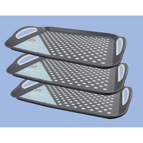 Lot De 3 Grands Plateaux De Service Ronds 16 Pouces – Plastique Durable, Mariage/anniversaire