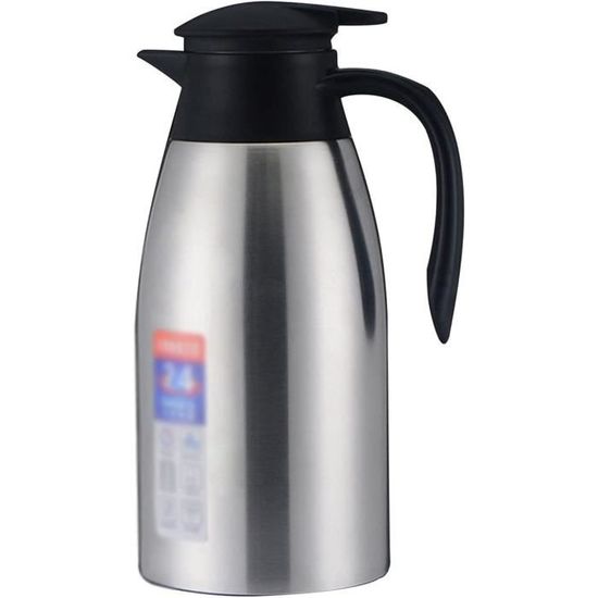 Carafe à Café Isotherme 1.5L Acier Inoxydable Avec Corps Rotin - Garde Chaud 12h Froid 24h