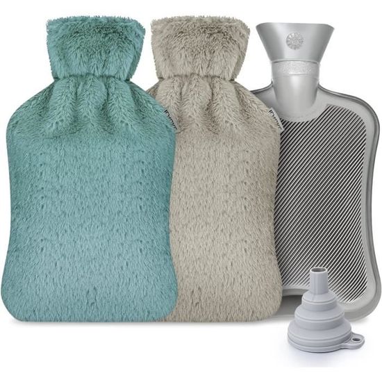 LAN Bouillotte En Peluche Bouillotte, Chauffe-Mains En Caoutchouc 1000 Ml Avec Injection D'Eau