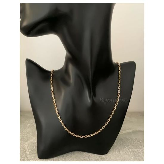 Chaîne Maille Gourmette 60 Cm Plaquée Or 18 Carats - Bijou Femme, Neuf Avec étiquettes