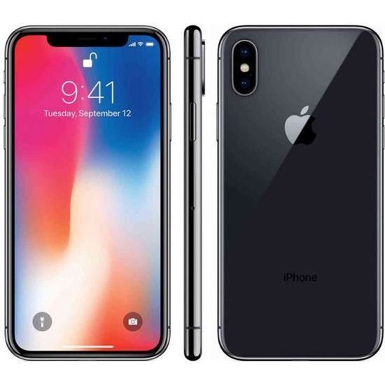 Apple iPhone X 256 Go -- Noir