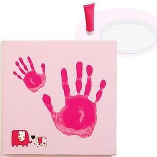 Kit Realisation Empreinte Sur Toile Bebe Rose Cdiscount Puericulture Eveil Bebe