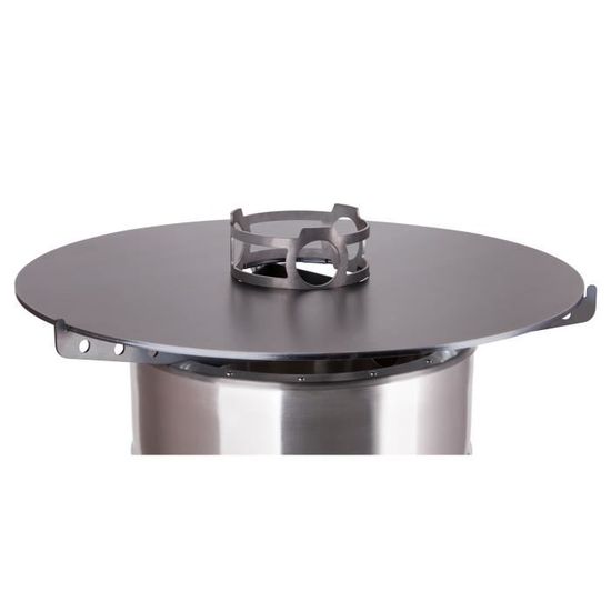 Plaque De Cuisson Pyron Pour Barbecue Feuerhand - En Acier, Diamètre 57 Cm, Avec Support Et Embout Central - Transforme Le Tonneau à Feu En Plancha