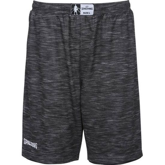 Spalding STREET SINGLE - Short Homme Noir/orange