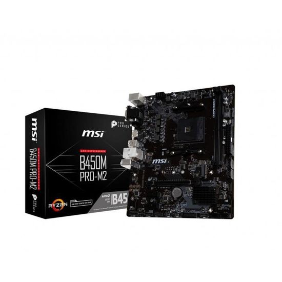 Carte mère MSI B450M PRO-M2 MAX DDR4 64 Go HDMI M.2 USB 3.2