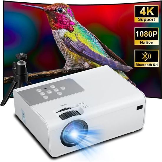 Projecteur WiFi Full HD 1080P - 9500 Lumens, Double Wi-Fi 2.4G/5G, Zoom 300% - Compatible IPhone, Android, TV Box Et Plus