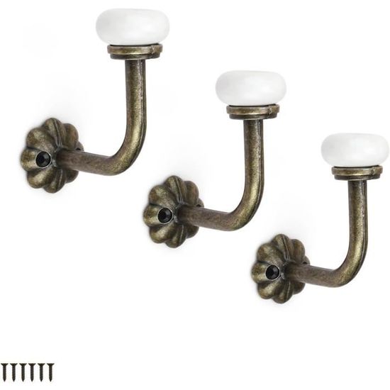 ANCIEN PORTE-MANTEAUX VINTAGE Métal Et Bois Art Déco Long 31 Cm 2