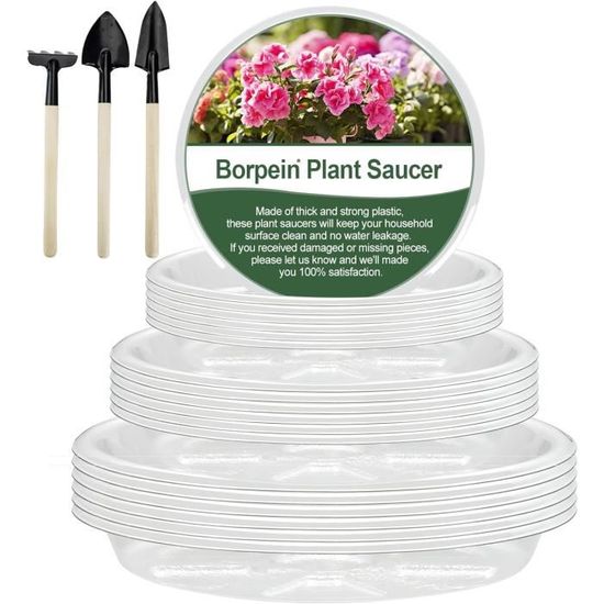 Lot De 20 Soucoupes Pour Pots De Fleurs 31 Cm - Plastique Noir, Intérieur/Extérieur, Protection Contre L'Eau - 1