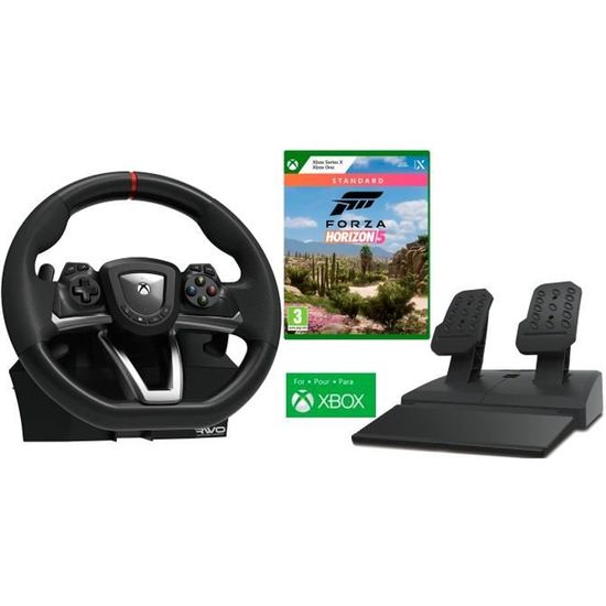 Volant et pédales XBOX ONE Orig. Sous licence XBOX "Racing Overdrive" + Forza Horizon 5