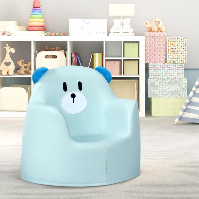 COSTWAY Fauteuil pour Enfant, Surface en Tissu et Rempli par Mousse Souple, Forme Mignon, Cadeau Idéal pour Anniversaire, 0 - 3 Ans