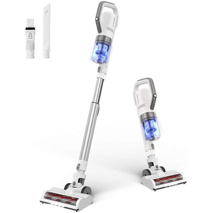 MOOSOO H21 Aspirateur Balai Dual Force 4en1 - Sans Fil Avec Aspirateur A Main Intégré - blanc