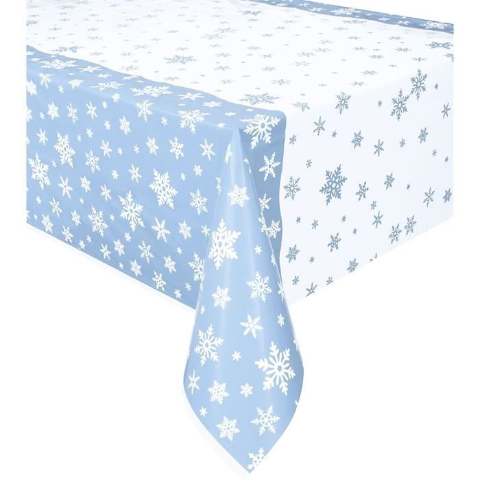 Nappes et accessoires Unique Party 51002 - Nappe - En plastique - Transparente - Motif flocons de neige - 213 x 137 cm, 109784