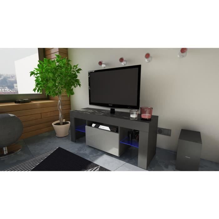 Meuble 110 cm en noir mat et gris laqué