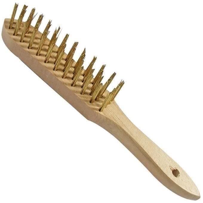 Brosse métallique 4 rangs - Laiton - 295x35 mm