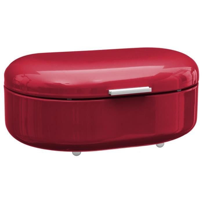 Boite à pain rétro métal rouge Autres Rouge