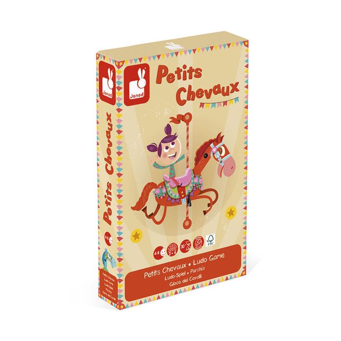 JANOD - Jeu de petits chevaux Carrousel (bois) - Dès 4 Ans