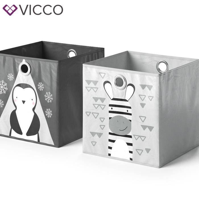 VICCO set de 2 boîtes pliantes 30x30 cm boîte pliante pour enfants boîte de rangement panier étagère 4251421933446