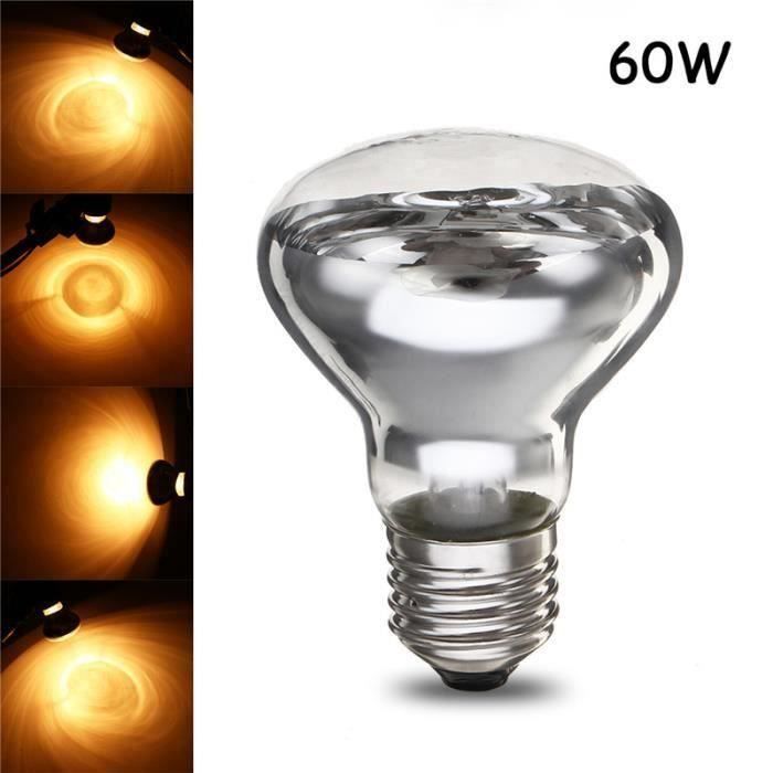 R63 Ampoule en verre pour reptile tortue serpent blanc chaud 220-240V AC 60W Gr93803