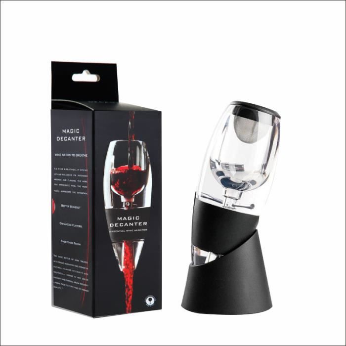 Aérateur et Magic Décanteur à Vin avec Support avec Filtre , Pour Vin Rouge Set Famille Fête Hôtel Rapide Ventilation - Noir