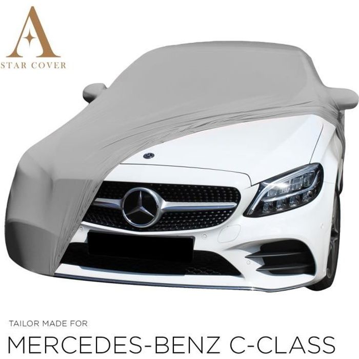 MERCEDES-BENZ C-CLASS W205 BÂCHE DE PROTECTION INTÉRIEUR AVEC POCHES RÉTROVISEURS GRIS COUVERTURE DE VOITURE