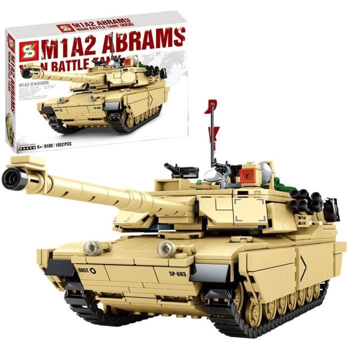 VEHICULE A CONSTRUIRE ENGIN TERRESTRE A CONSTRUIREHZYM Char Militaire Jeu de Construction, 1052 Pièces M1A2 Abrams Char514