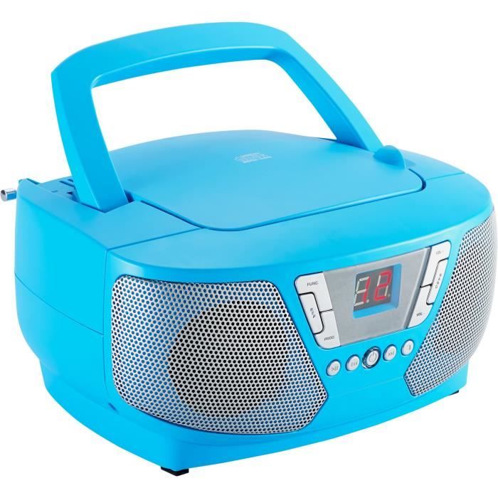Lecteur radio cd portable Bleu + Stickers