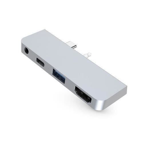 HYPER Hub USB-C HyperDrive Surface Go 4 ports - Ports : Alimentation USB-C 60 W - HDMI 4K30Hz - USB-A 5 Gbit / s